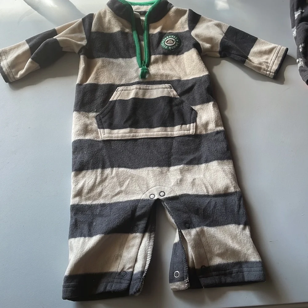 Carter’s fleece onesies set a 4, sizes 2 3 month, 1 6 month and 1 18 month